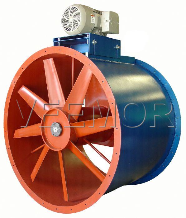 Ventiladores tubo axiales con transmisión de poleas y bandas